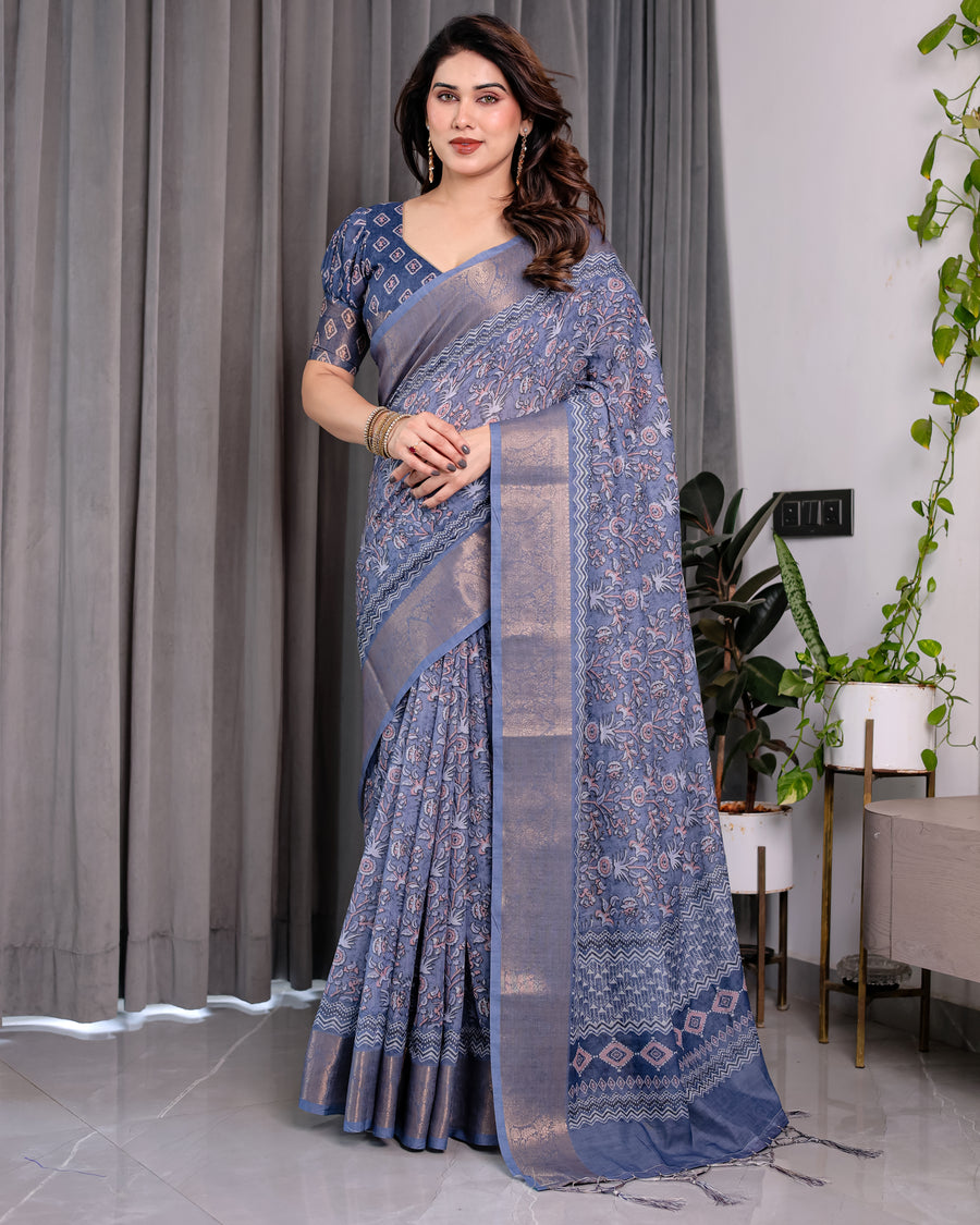Handwoven Beige & Peach Saree with Beautiful Border Detailing – A Timeless Indian Classic