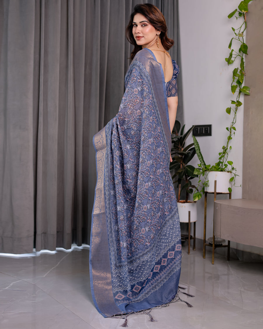 Handwoven Beige & Peach Saree with Beautiful Border Detailing – A Timeless Indian Classic