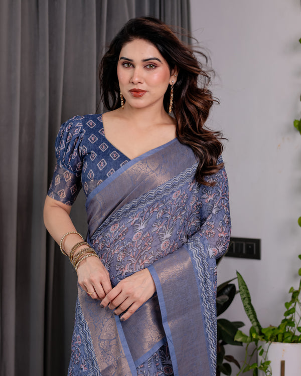 Handwoven Beige & Peach Saree with Beautiful Border Detailing – A Timeless Indian Classic