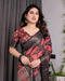 Multicolor Floral Linen Saree for Women | Traditional Indian Festive Wear – Contrast Border Weave