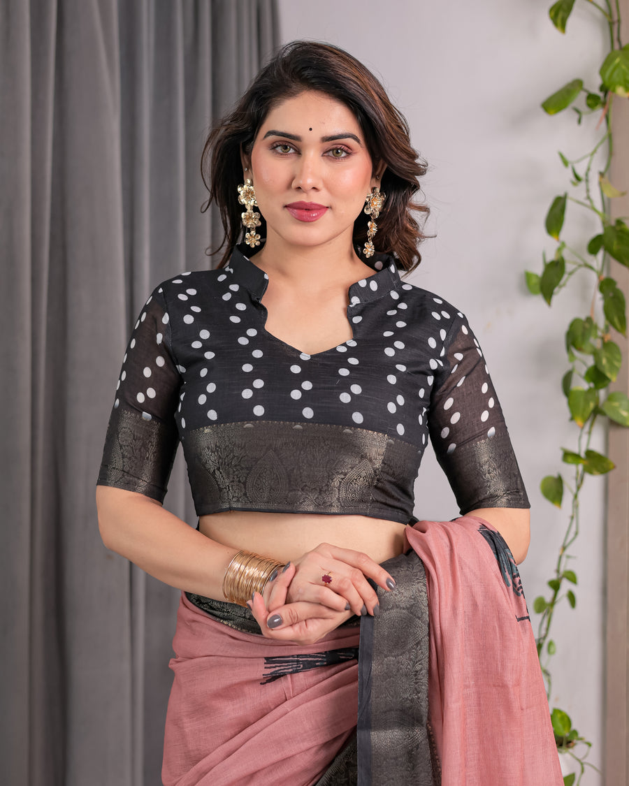 Multicolor Floral Linen Saree for Women | Traditional Indian Festive Wear – Vivid Festive Drape