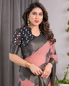 Multicolor Floral Linen Saree for Women | Traditional Indian Festive Wear – Vivid Festive Drape