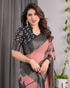 Multicolor Floral Linen Saree for Women | Traditional Indian Festive Wear – Vivid Festive Drape