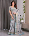 Multicolor Floral Linen Saree for Women | Traditional Indian Festive Wear – Ethnic Handcrafted Edition