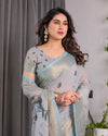Multicolor Floral Linen Saree for Women | Traditional Indian Festive Wear – Ethnic Handcrafted Edition