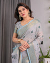 Multicolor Floral Linen Saree for Women | Traditional Indian Festive Wear – Ethnic Handcrafted Edition