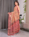 Multicolor Floral Linen Saree for Women | Traditional Indian Festive Wear – Lively Festive Drape