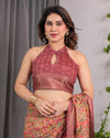 Multicolor Floral Linen Saree for Women | Traditional Indian Festive Wear – Lively Festive Drape