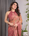 Multicolor Floral Linen Saree for Women | Traditional Indian Festive Wear – Lively Festive Drape