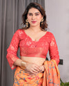 Multicolor Floral Linen Saree for Women | Traditional Indian Festive Wear – Festive Bloom Edition