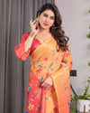 Multicolor Floral Linen Saree for Women | Traditional Indian Festive Wear – Festive Bloom Edition