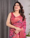 Multicolor Floral Linen Saree for Women | Traditional Indian Festive Wear – Graceful Pallu Edition