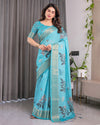 Multicolor Floral Linen Saree for Women | Traditional Indian Festive Wear – Vibrant Celebration Weave