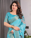 Multicolor Floral Linen Saree for Women | Traditional Indian Festive Wear – Vibrant Celebration Weave