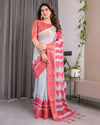 Multicolor Floral Linen Saree for Women | Traditional Indian Festive Wear – Heritage Festive Weave