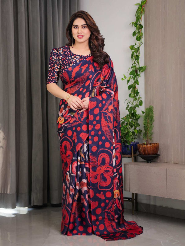 Mustard Brown Pure Handloom Cotton Saree with Village Life Digital Print & Contrast Pallu