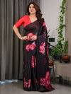 Sea Green Handloom Cotton Saree with Multicolor Floral & Royal Procession Pallu