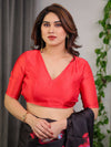 Rust Red Madhubani Fish Art Pure Handloom Cotton Saree with Contrast Blouse & Tassels