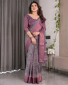 Designer Beige Saree with Contrast Black Pallu & Exquisite Ethnic Patterns