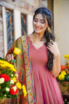 Peach Pink Sharara Set with Heavy Printed Dupatta and Stitched Fit - Shree Roop
