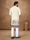 Balaji Export Men's Rayon Kurta with Crystal Bubbles Work Front View - Shree Roop