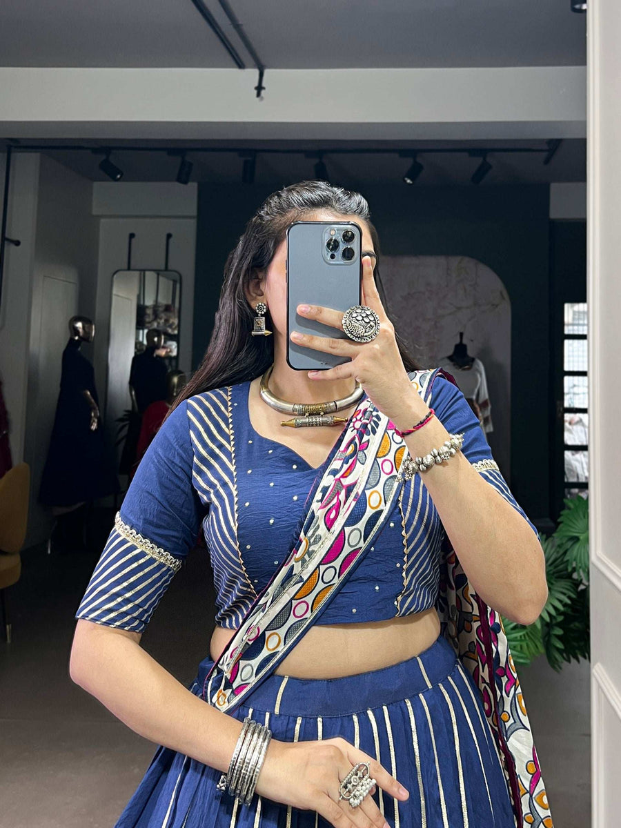 Full length view of Shree Roop saree with blouse piece and fall pico