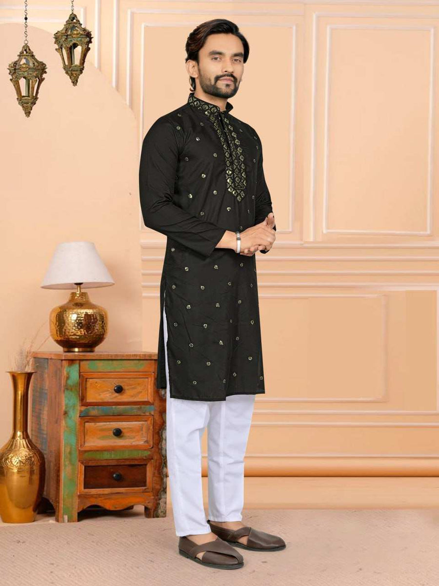 Blue Rayon Chikankari Kurta Set for Festive Occasions - Shree Roop