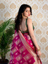 Beige Handloom Cotton Saree | Village Celebration Print & Rust Blouse – Buy Online