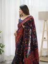 Beige & Brown Handloom Cotton Saree | Kalamkari Pallu, Elephant Motifs & Tassels – Buy Online