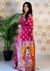 Ivory & Teal Handloom Cotton Saree | Mandala Buti, Peacock Pallu & Contrast Blouse – Buy Online
