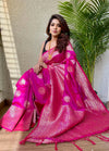 Beige & Green Handloom Cotton Saree | Village Life Print & Peacock Pallu – Buy Online