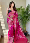 Beige & Green Handloom Cotton Saree | Village Life Print & Peacock Pallu – Buy Online