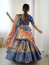 Cream & Pink Handloom Cotton Saree | Pastel Floral Print & Ornamental Tree Pallu – Buy Online