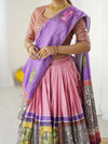 Beige & Maroon Handloom Cotton Saree | Mughal Royal Faces & Elephant Pallu – Buy Online