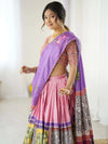 Beige & Maroon Handloom Cotton Saree | Mughal Royal Faces & Elephant Pallu – Buy Online