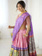Beige & Maroon Handloom Cotton Saree | Mughal Royal Faces & Elephant Pallu – Buy Online