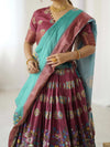 Teal Green Handloom Cotton Saree | Lotus Floral Print & Royal Elephant Pallu – Buy Online
