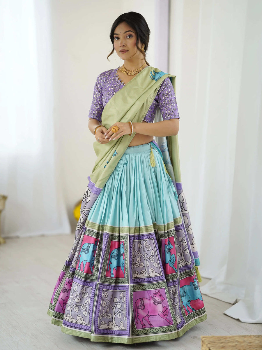 Maroon Pure Linen Cotton Handloom Saree with Floral Buti Print and Madhubani Fish Art Pallu