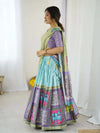 Maroon Pure Linen Cotton Handloom Saree with Floral Buti Print and Madhubani Fish Art Pallu