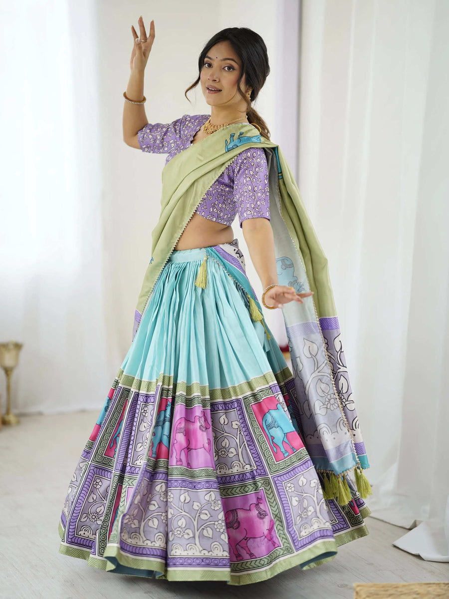 Maroon Pure Linen Cotton Handloom Saree with Floral Buti Print and Madhubani Fish Art Pallu