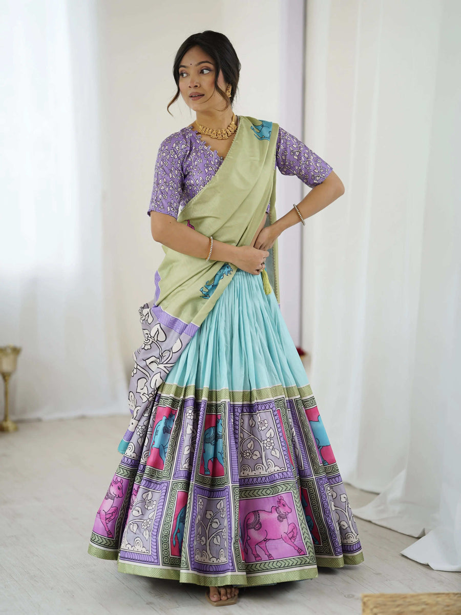 Rust Beige Pure Linen Cotton Saree with Paisley Motifs and Mandala Artwork
