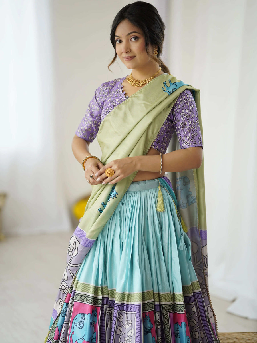Rust Beige Pure Linen Cotton Saree with Paisley Motifs and Mandala Artwork