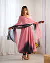 Onion Pink Georgette Anarkali Full Length View with Churidar - Shree Roop