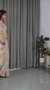 Multicolor Floral Linen Saree for Women | Traditional Indian Festive Wear – Graceful Ethnic Drape