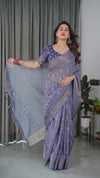Handwoven Beige & Peach Saree with Beautiful Border Detailing – A Timeless Indian Classic
