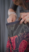 Multicolor Floral Linen Saree for Women | Traditional Indian Festive Wear – Contrast Border Weave